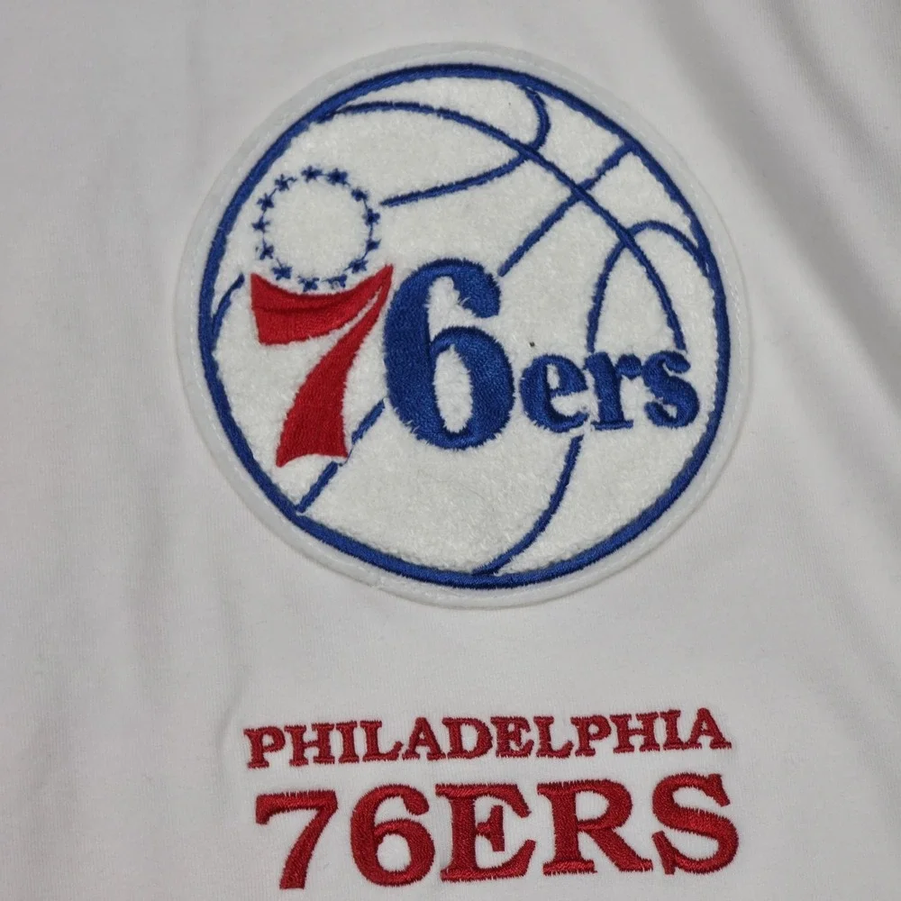 New Era Philadelphia 76ers Shirt Men Medium NWT City of Brotherly Love White NBA